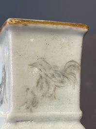 A Chinese famille rose vase and a plate, Qianlong mark, 20th C.