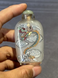Six Chinese inside-painted glass snuff bottles, 20th C.