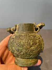A varied collection of five Chinese bronze objects, 4th C. B.C./15th C.
