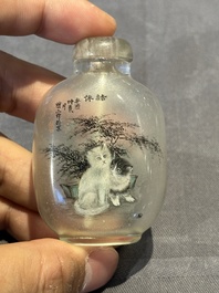 Six Chinese inside-painted glass snuff bottles, 20th C.