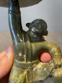 A varied collection of five Chinese bronze objects, 4th C. B.C./15th C.