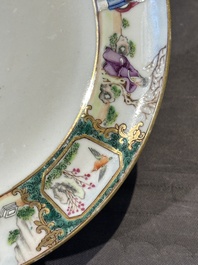 A pair of rare Chinese Canton famille rose armorial plates with the arms of Wight, ca. 1810