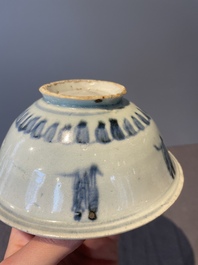 A collection of ten Chinese blue and white bowls, Ming
