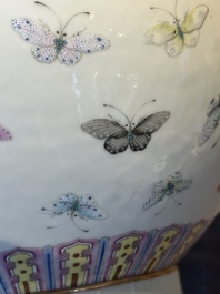 A Chinese famille rose 'butterfly' bottle vase, Guangxu mark and of the period