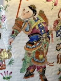 A Chinese Canton famille rose 'Wu Shuang Pu' vase, 19th C.