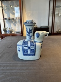 A Chinese blue and white 'elephant' kendi, Wanli