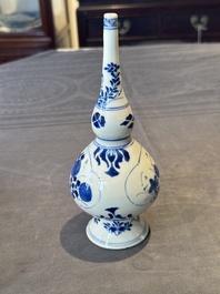 A Chinese blue and white rosewater sprinkler with floral design for the Islamic market, Kangxi