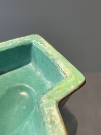 A Chinese famille rose vase and a plate, Qianlong mark, 20th C.
