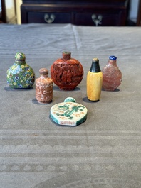 A group of six various Chinese snuff bottles, 19/20th C.