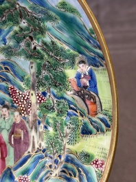 A pair of rare Chinese Canton famille rose armorial soup plates with the arms of Wight, ca. 1810
