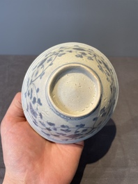 A collection of ten Chinese blue and white bowls, Ming