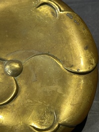 A Chinese bronze censer on stand, Wu Chen Mi Sheng Tang Zhi 戊辰米生堂制 mark, 19th C.