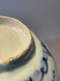 A collection of ten Chinese blue and white bowls, Ming