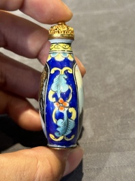 Six Chinese Peking enamel snuff bottles with European design, Qianlong mark, 19/20th C.