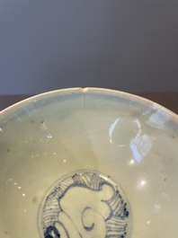 A collection of ten Chinese blue and white bowls, Ming