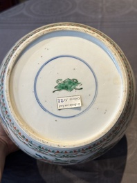 A Chinese famille verte 'figures and antiquities' jar and cover, Kangxi