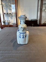 A Chinese blue and white 'elephant' kendi, Wanli