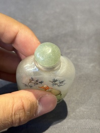 Six Chinese inside-painted glass snuff bottles, 20th C.