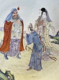 A large Chinese famille rose dish, Qianlong mark, Republic