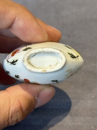 A Chinese double losange-shaped '12 zodiac animals' snuff bottle and a 'roosters' snuff bottle, 19th C.