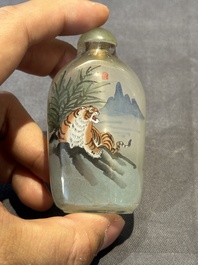 Six Chinese inside-painted glass snuff bottles, 20th C.