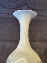 A pair of Chinese polychrome 'snow scene' vases, Jing De Zhen Zhi 景德鎮製 mark, dated 1979