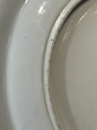 A rare Chinese Canton famille rose armorial dish with the arms of Wight, ca. 1810