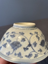 A collection of ten Chinese blue and white bowls, Ming