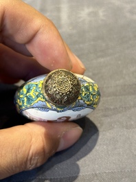 Six Chinese Peking enamel snuff bottles with European design, Qianlong mark, 19/20th C.