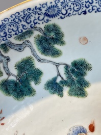 A large Chinese famille rose dish, Qianlong mark, Republic