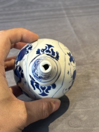 A Chinese blue and white rosewater sprinkler with floral design for the Islamic market, Kangxi