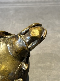 A fine Chinese tripod 'elephant' censer and cover, Ming