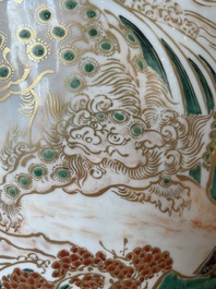 A large Japanese Imari 'shishi lion' vase, Meiji, 19th C.