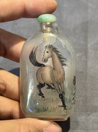 Six Chinese inside-painted glass snuff bottles, 20th C.