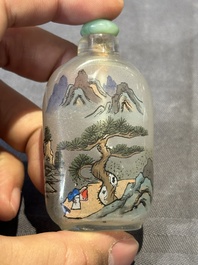 Six Chinese inside-painted glass snuff bottles, 20th C.