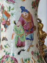 A Chinese Canton famille rose 'Wu Shuang Pu' vase, 19th C.