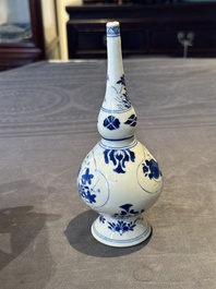 A Chinese blue and white rosewater sprinkler with floral design for the Islamic market, Kangxi