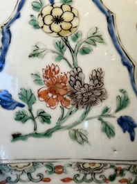 A Chinese famille verte 'figures and antiquities' jar and cover, Kangxi