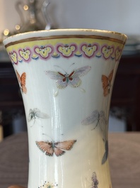 A Chinese famille rose 'butterfly' bottle vase, Guangxu mark and of the period