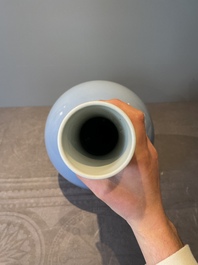 A Chinese monochrome clair-de-lune-glazed bottle vase, Republic