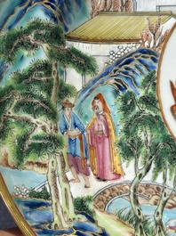 A pair of rare Chinese Canton famille rose armorial soup plates with the arms of Wight, ca. 1810