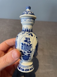 Two pairs of Chinese blue and white 'Long Eliza' vases, jade mark, Kangxi