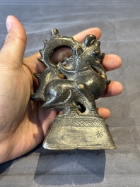 A large bronze sculpture and an opium weight in shape of Hintha or Hamsa, Burma/India, 17/18th C.