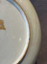 A Chinese famille rose armorial plate with the arms of Goos de Ghyseghem, Vecquemans and Golbeau for the Belgian market, Yongzheng, ca. 1730