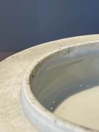 A Chinese blue and white 'landscape' vase and cover, Chenghua mark, 19th C.