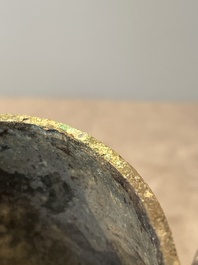 Three Chinese archaic bronze wine vessels, Zhou or later