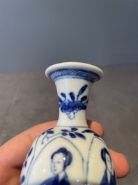 Two pairs of Chinese blue and white 'Long Eliza' vases, jade mark, Kangxi