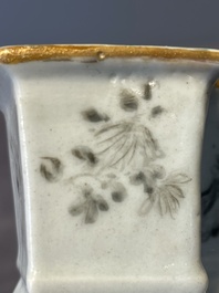 A Chinese famille rose vase and a plate, Qianlong mark, 20th C.