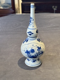 A Chinese blue and white rosewater sprinkler with floral design for the Islamic market, Kangxi