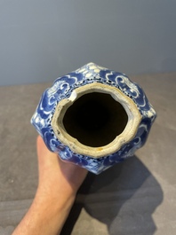 Three Chinese blue and white vases with floral design, Kangxi